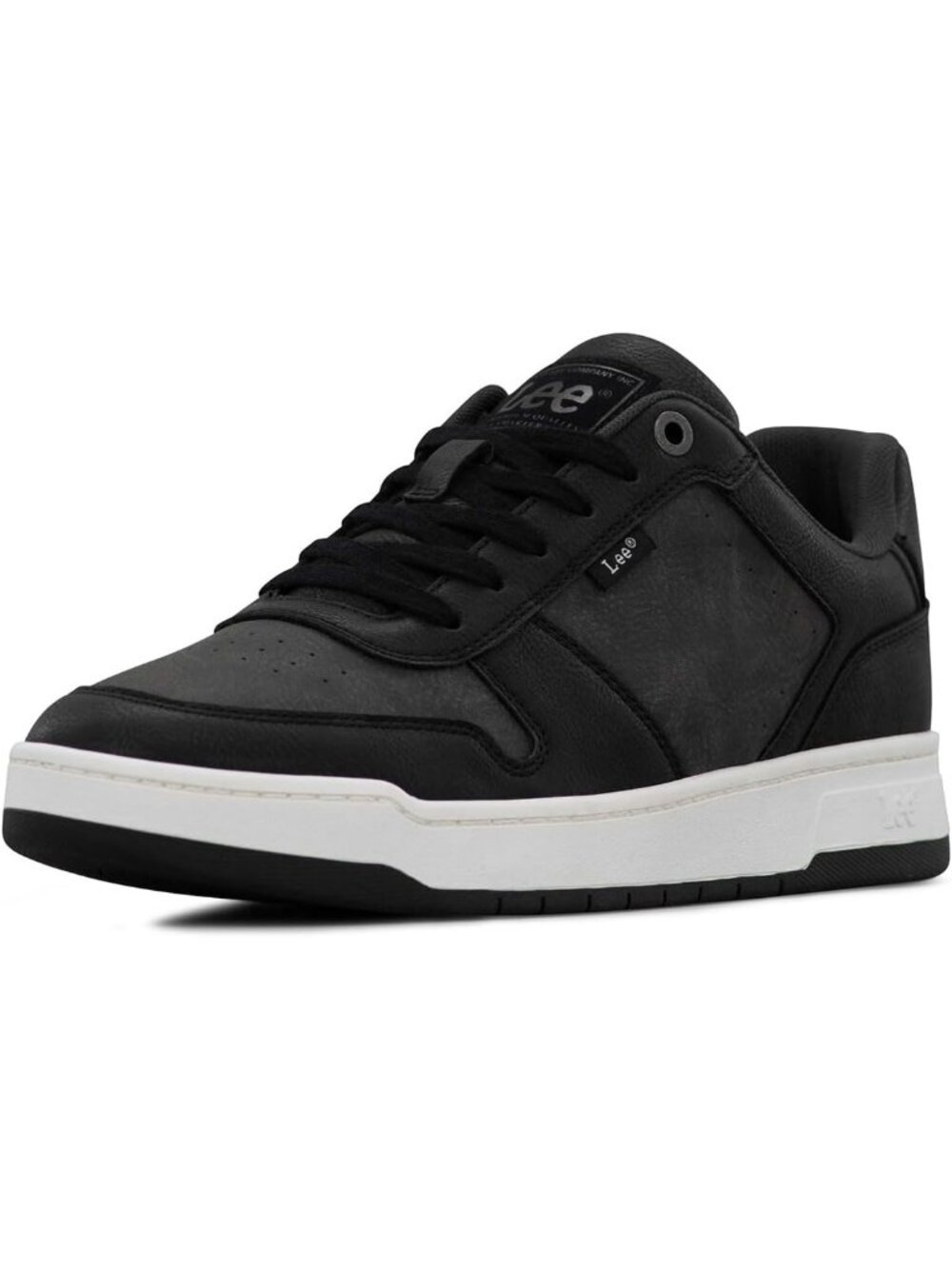 Lee Men's Black Anthra Moc Toe Imported Lace Up Specter Court Sneakers Shoes